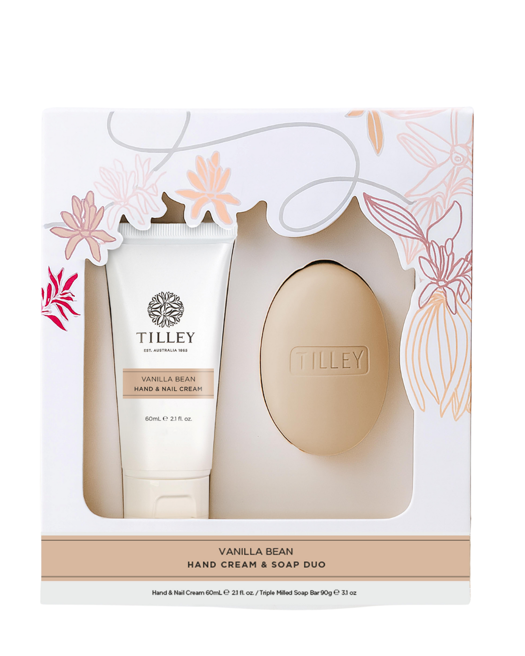 Vanilla Bean Hand Cream & Soap Duo- 60mL Hand Cream, 90g Soap Bar