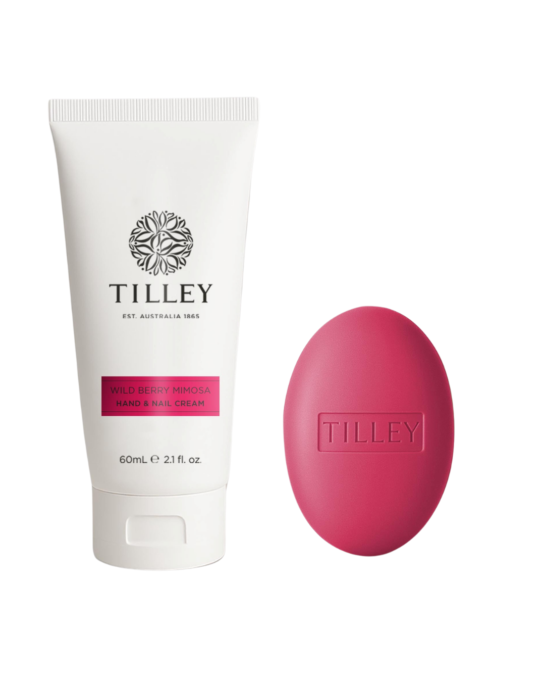 Wild Berry Mimosa Hand Cream & Soap Duo- 60mL Hand Cream, 90g Soap Bar
