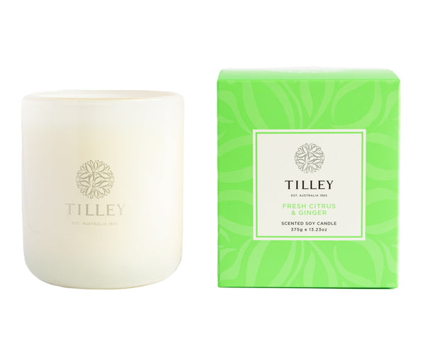 NEW Classic White Fresh Citrus & Ginger 375g Scented Soy Candle