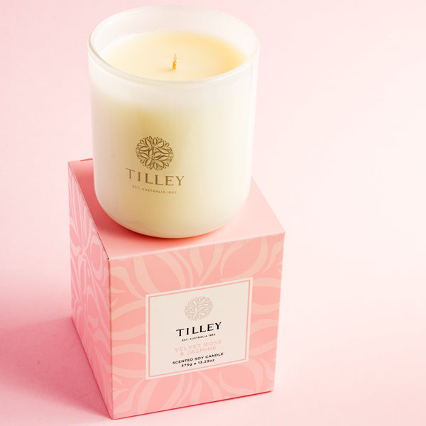 NEW Classic White Velvet Rose & Jasmine 375g Scented Soy Candle