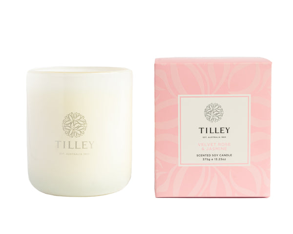 NEW Classic White Velvet Rose & Jasmine 375g Scented Soy Candle