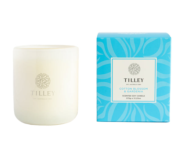 NEW Classic White Cotton Blossom & Gardenia 375g Scented Soy Candle