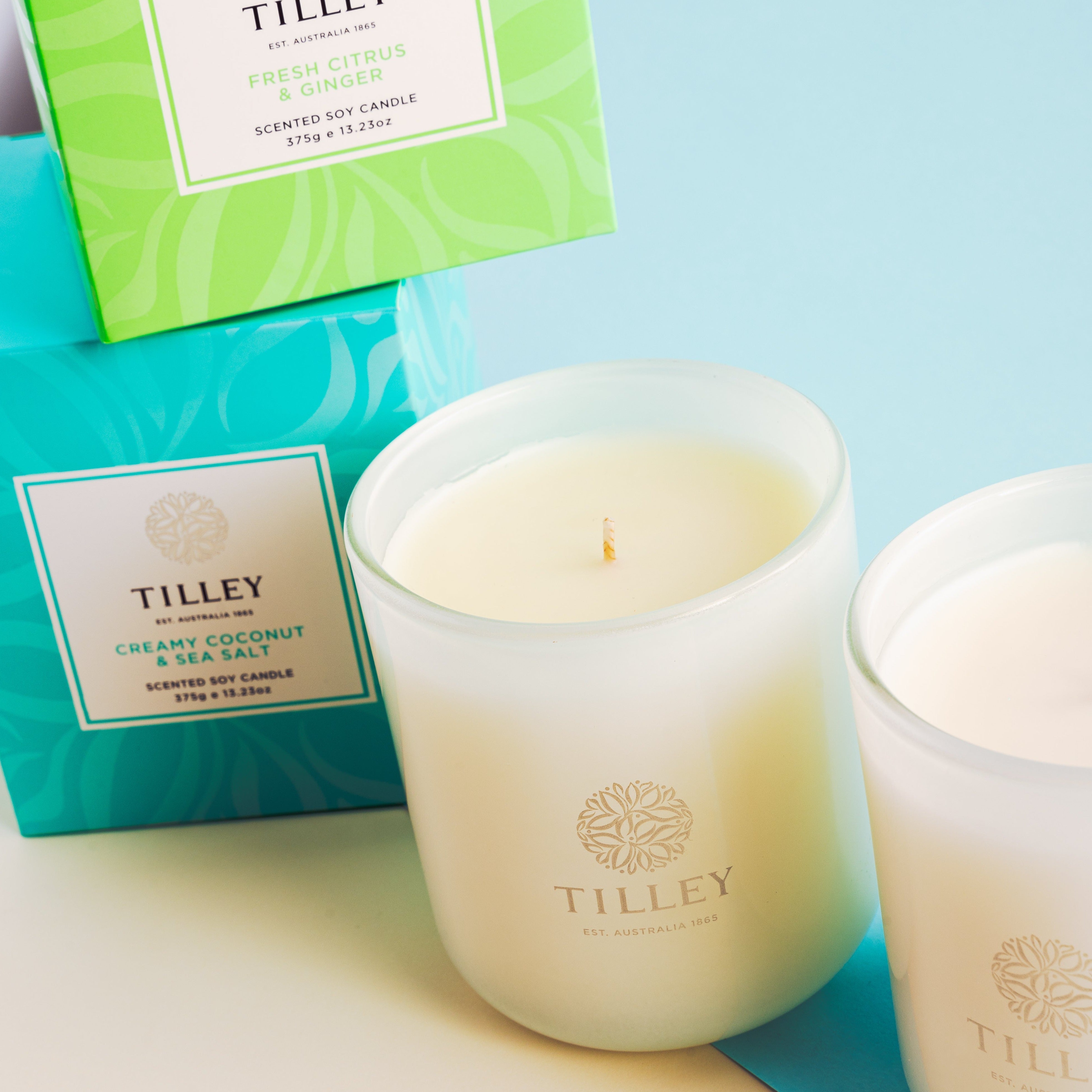 NEW Classic White Creamy Coconut & Sea Salt 375g Scented Soy Candle