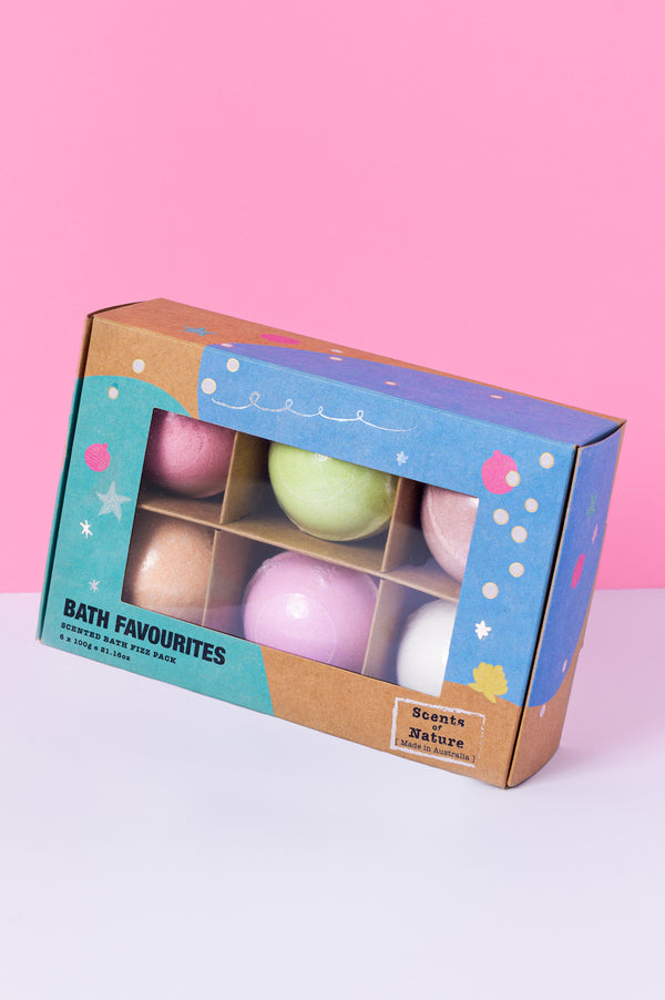 Limited Edition Bath Favourites Scented Bath Fizz Pack 6 x 100g