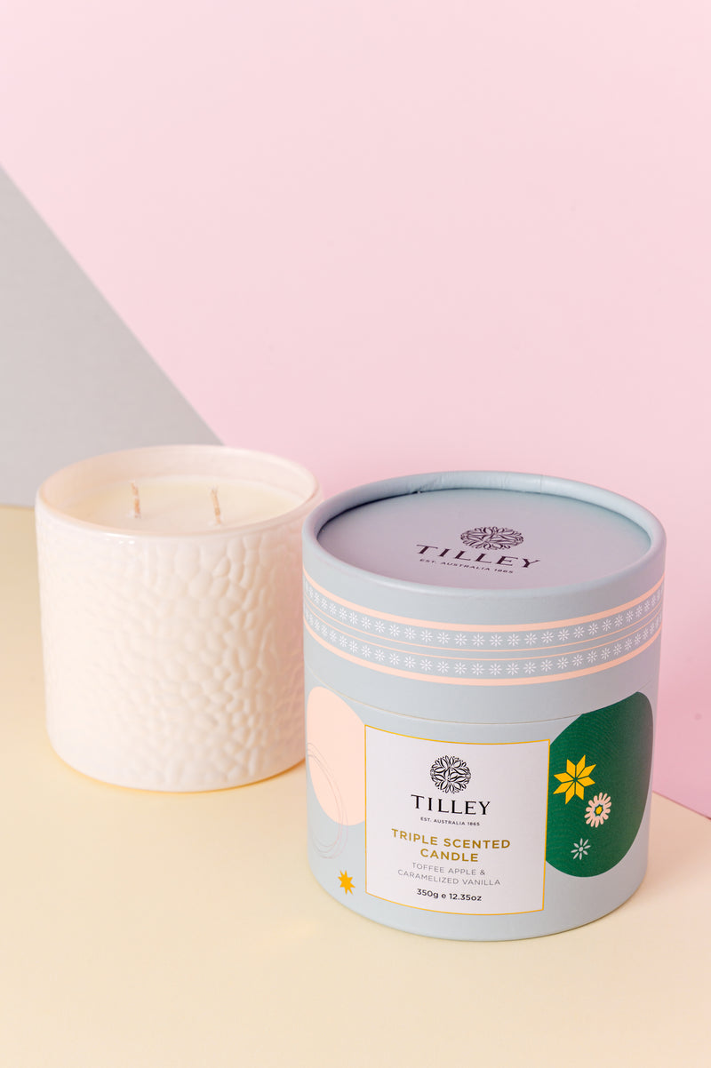 Limited Edition Triple Scented Soy Candle 350g Toffee Apple & Caramelized Vanilla