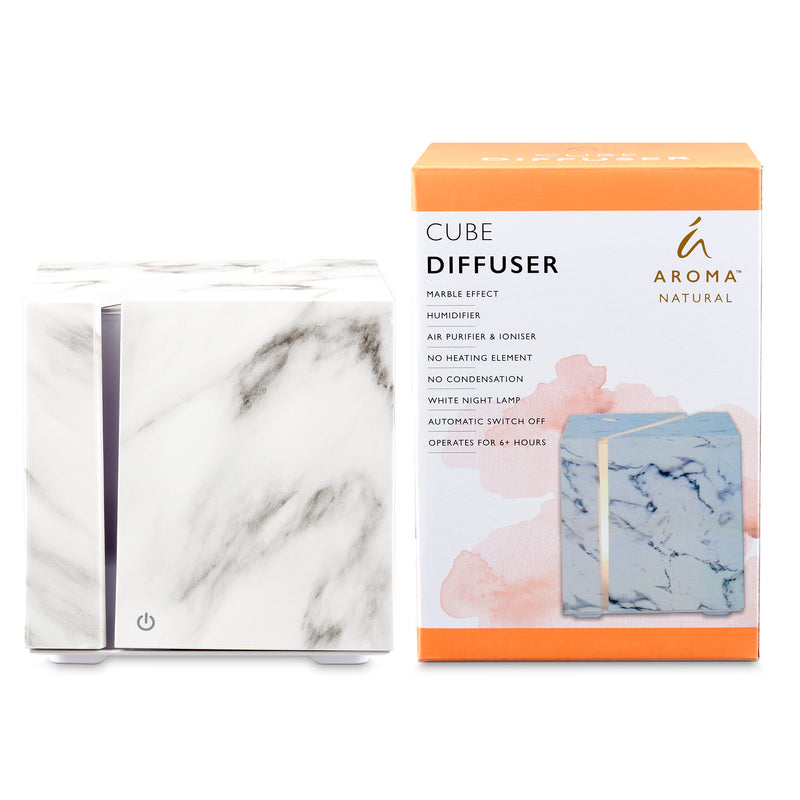 Cube Marble Effect Diffuser - White