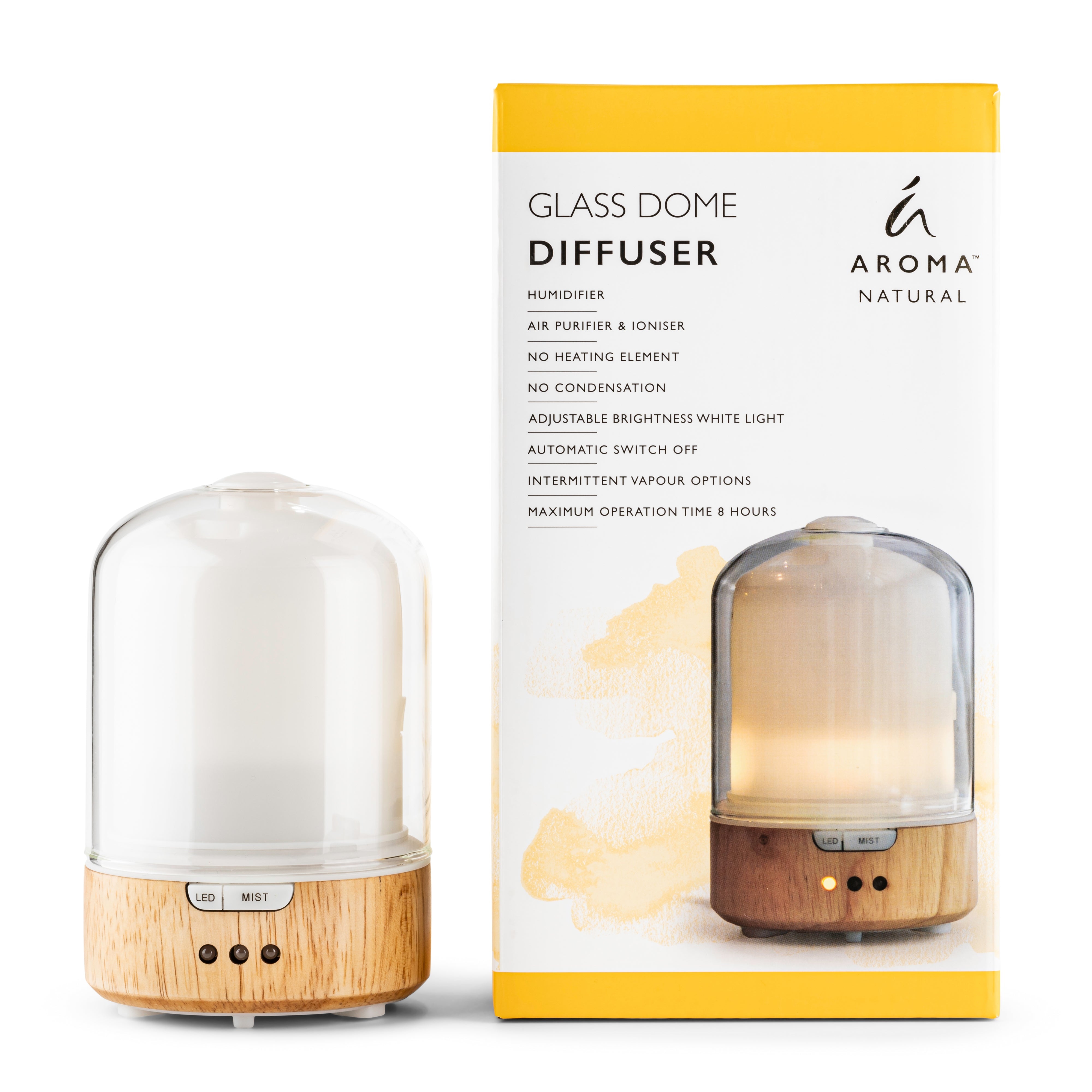 Aroma Natural Mini Glass Dome Diffuser - Light | Tilley Soaps