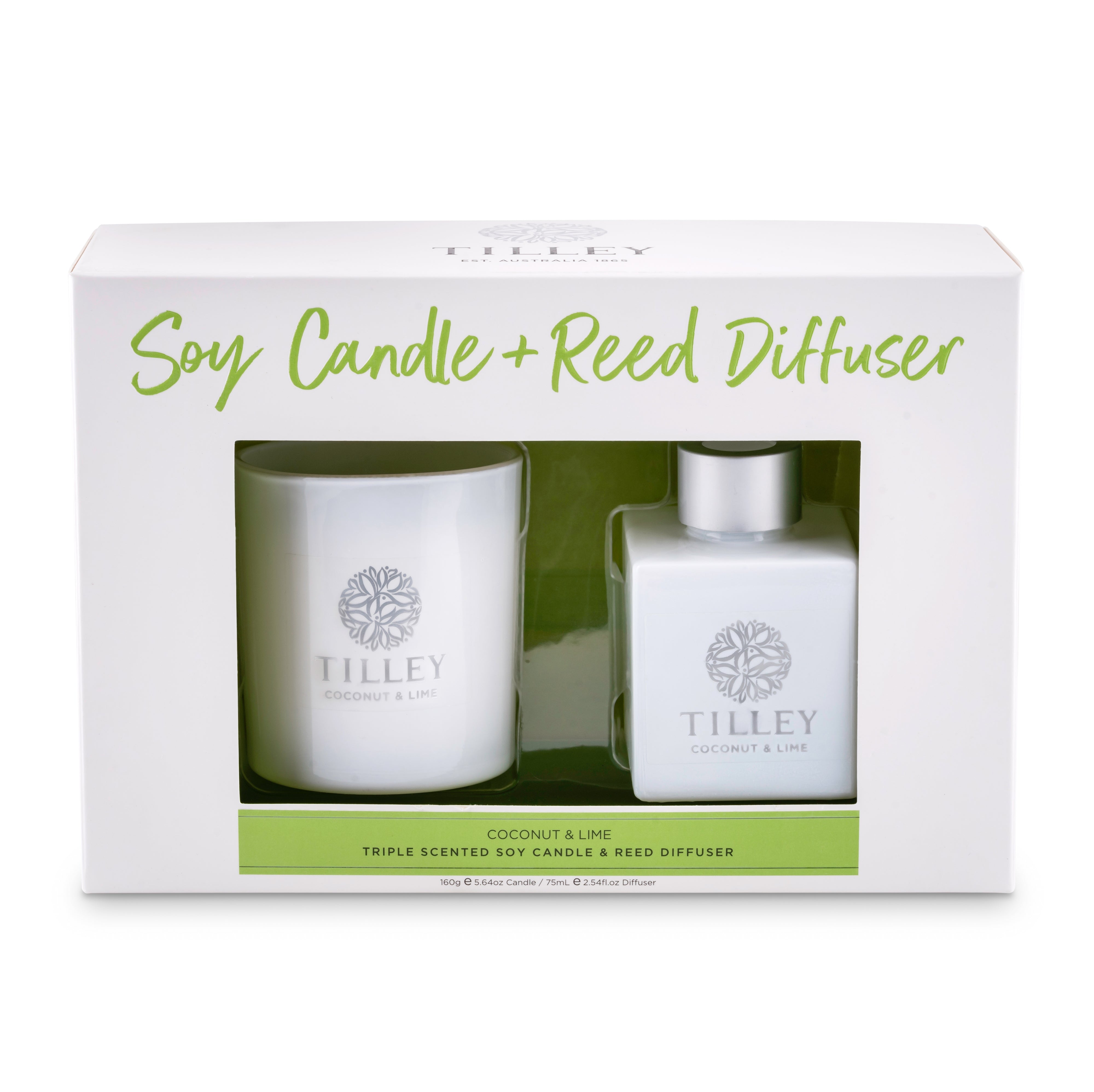Coconut & Lime 160g Candle & 75mL Reed Diffuser Gift Pack