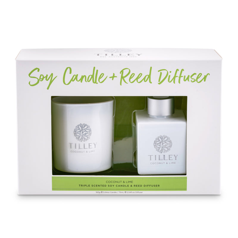 Coconut & Lime 160g Candle & 75mL Reed Diffuser Gift Pack