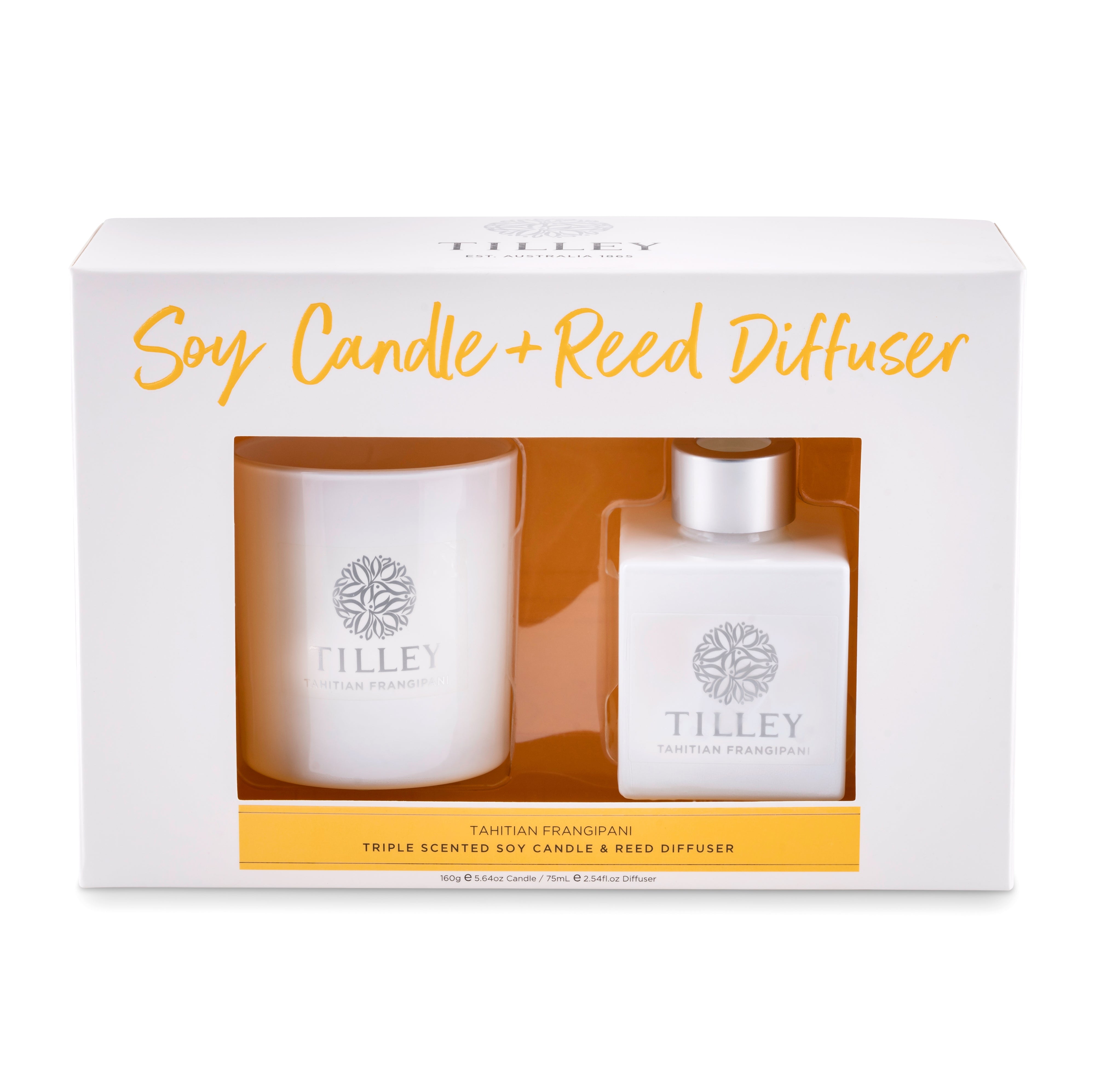 Tahitian Frangipani 160g Candle & 75mL Reed Diffuser Gift Pack